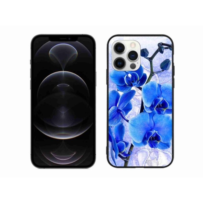 Gelový kryt mmCase na mobil iPhone 12 Pro Max - modré květy
