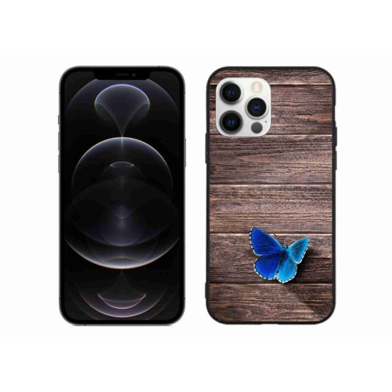 Gelový kryt mmCase na mobil iPhone 12 Pro Max - modrý motýl 1