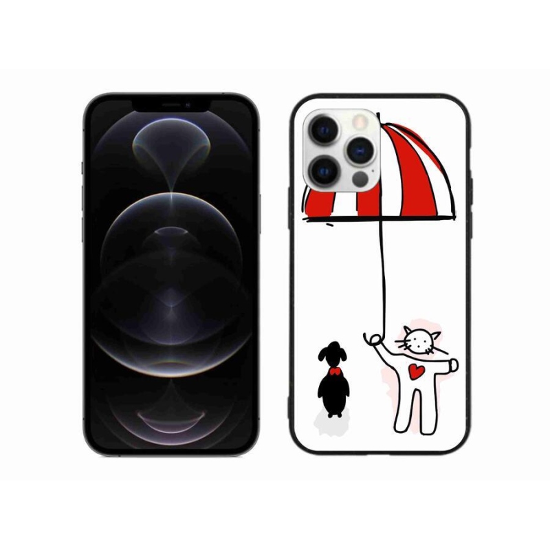 Gelový kryt mmCase na mobil iPhone 12 Pro Max - pejsek a kočička