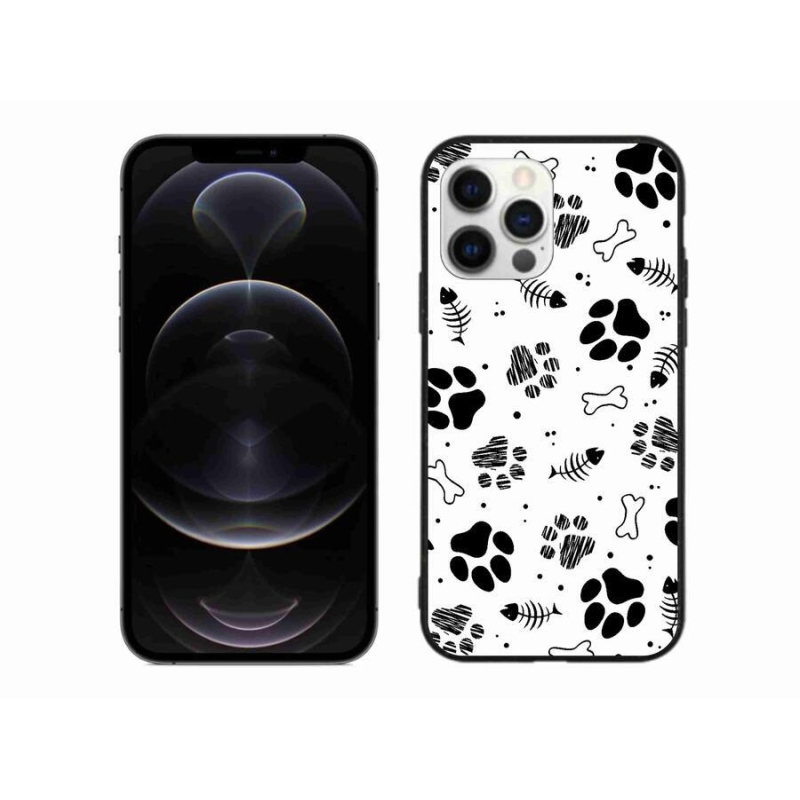Gelový kryt mmCase na mobil iPhone 12 Pro Max - psí tlapky 1
