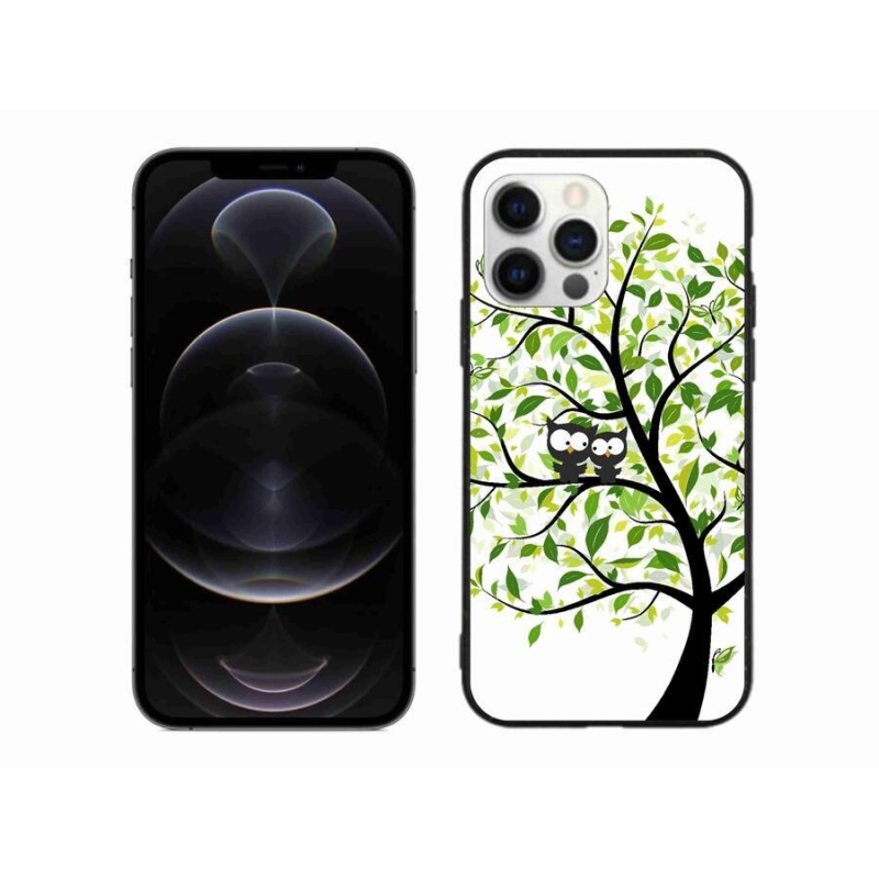 Gelový kryt mmCase na mobil iPhone 12 Pro Max - sovičky na stromě