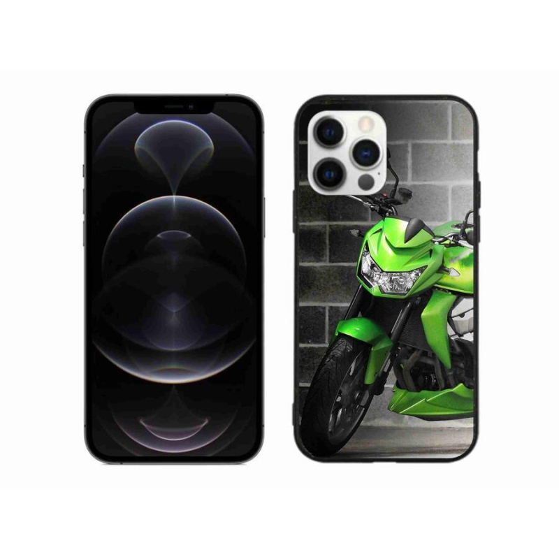 Gelový kryt mmCase na mobil iPhone 12 Pro Max - zelená motorka