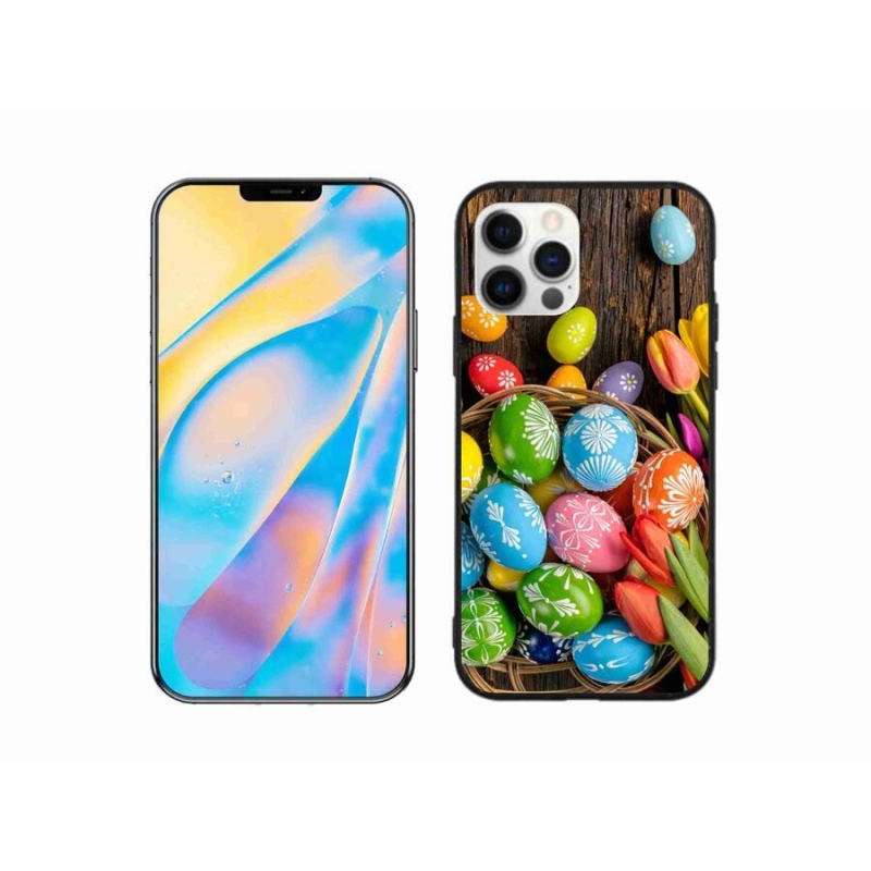 Gelový kryt mmCase na mobil iPhone 12 Pro - velikonoční vajíčka