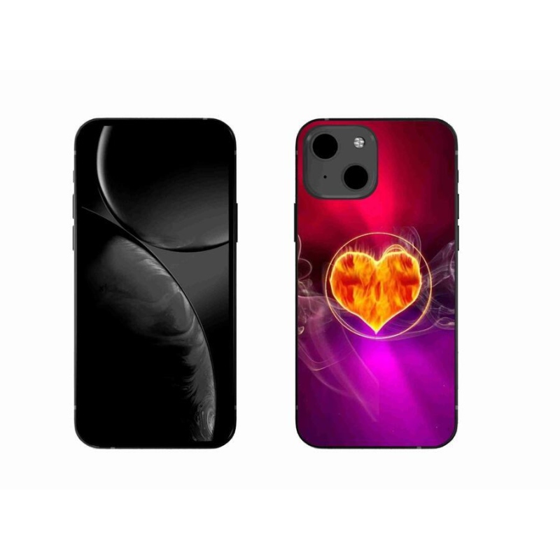 Gelový kryt mmCase na mobil iPhone 13 6.1 - ohnivé srdce