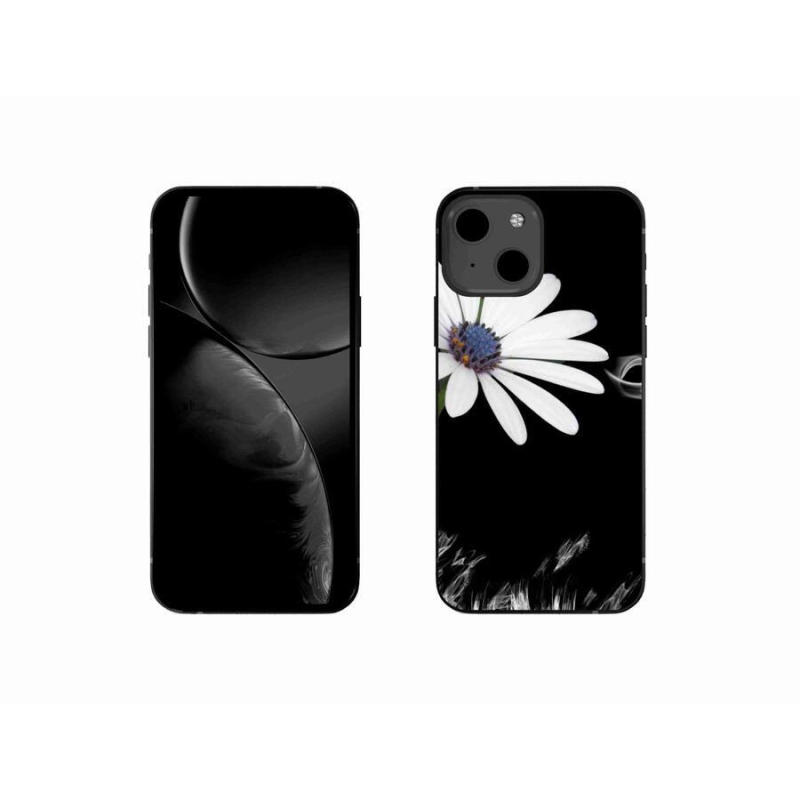 Gelový kryt mmCase na mobil iPhone 13 mini 5.4 - bílá květina