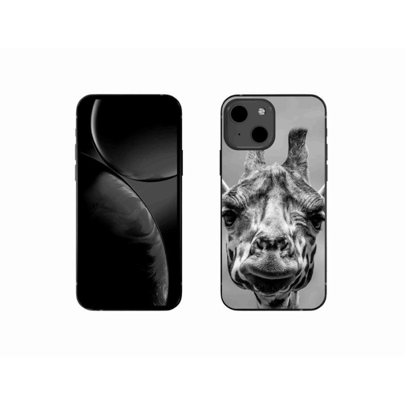 Gelový kryt mmCase na mobil iPhone 13 mini 5.4 - černobílá žirafa