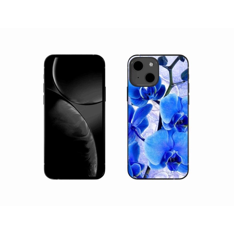 Gelový kryt mmCase na mobil iPhone 13 mini 5.4 - modré květy