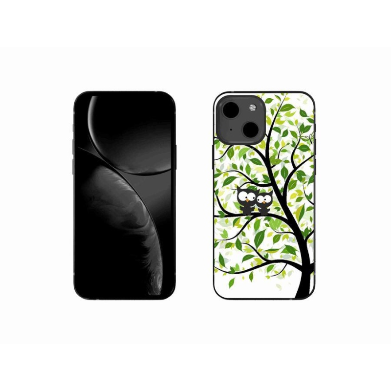 Gelový kryt mmCase na mobil iPhone 13 mini 5.4 - sovičky na stromě