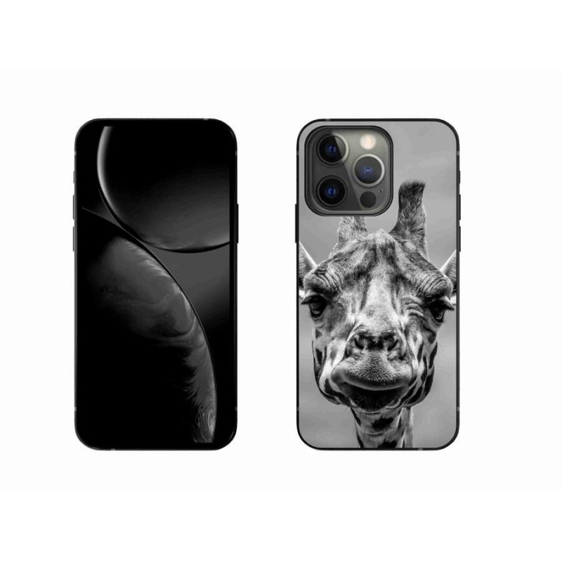 Gelový kryt mmCase na mobil iPhone 13 Pro 6.1 - černobílá žirafa