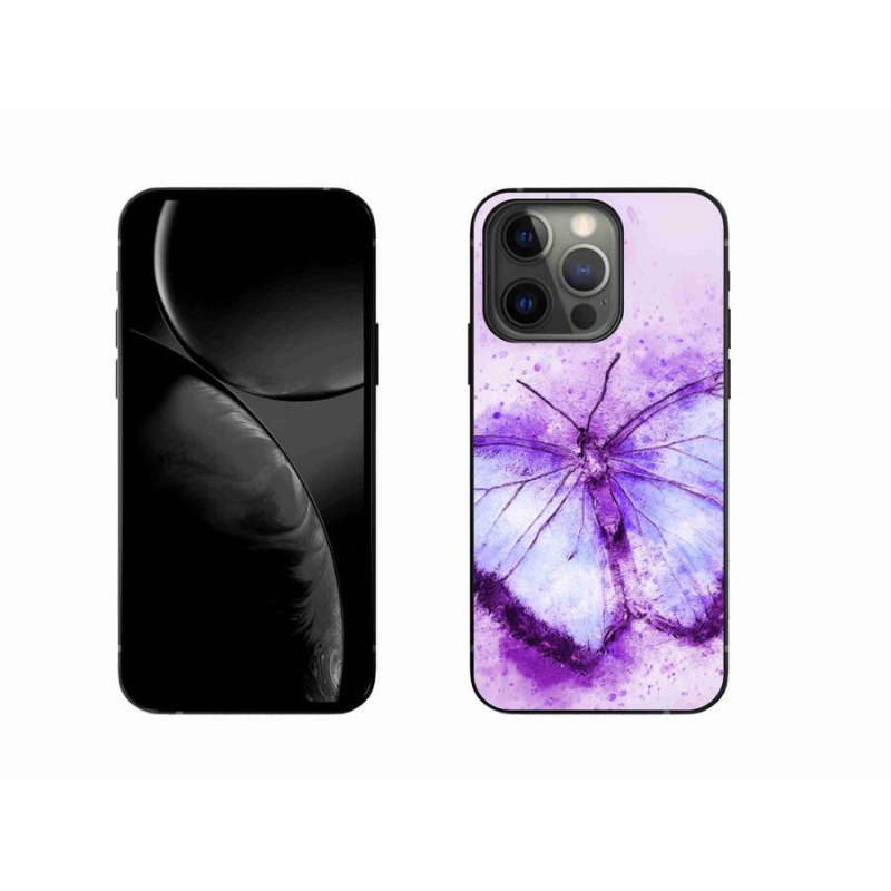 Gelový kryt mmCase na mobil iPhone 13 Pro 6.1 - fialový motýl