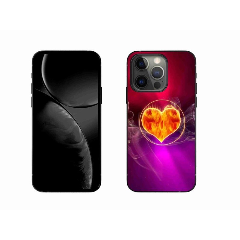 Gelový kryt mmCase na mobil iPhone 13 Pro 6.1 - ohnivé srdce