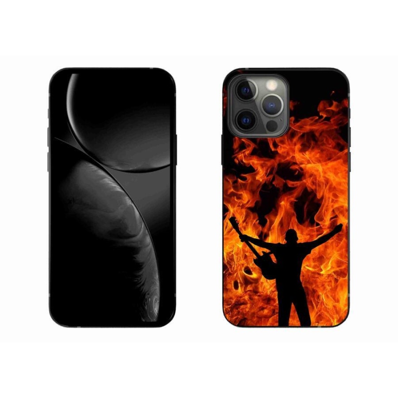 Gelový kryt mmCase na mobil iPhone 13 Pro Max 6.7 - muzikant a oheň