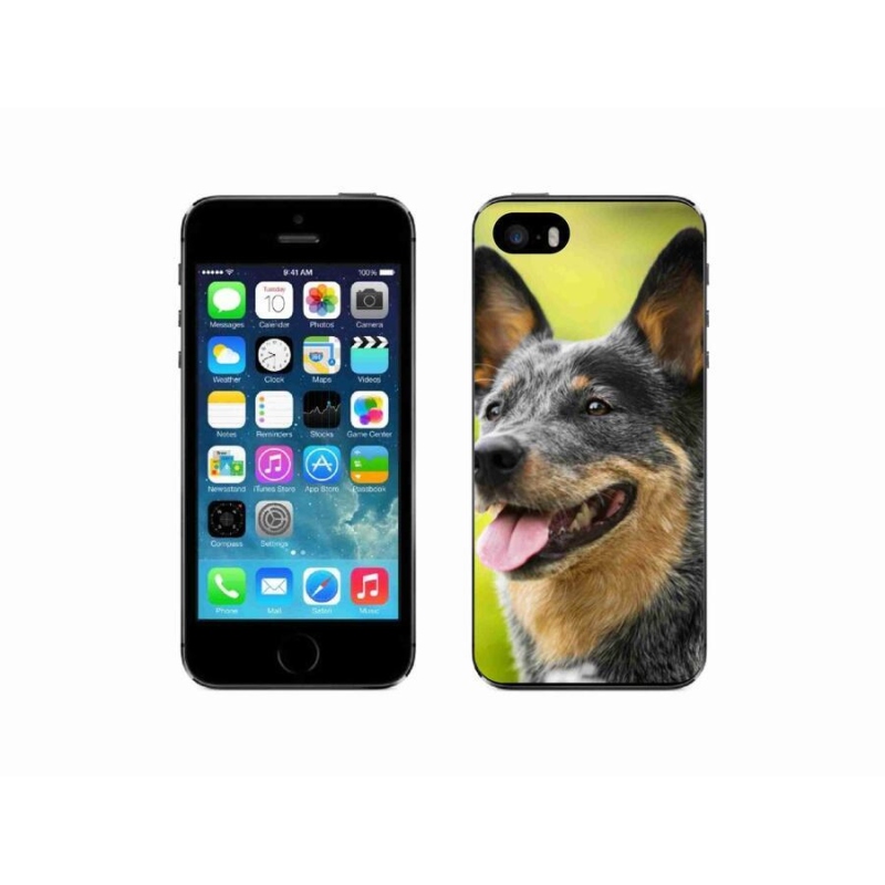 Gelový kryt mmCase na mobil iPhone 5/5s - australský honácký pes