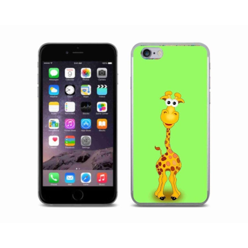 Gelový kryt mmCase na mobil iPhone 6/6S - kreslená žirafa