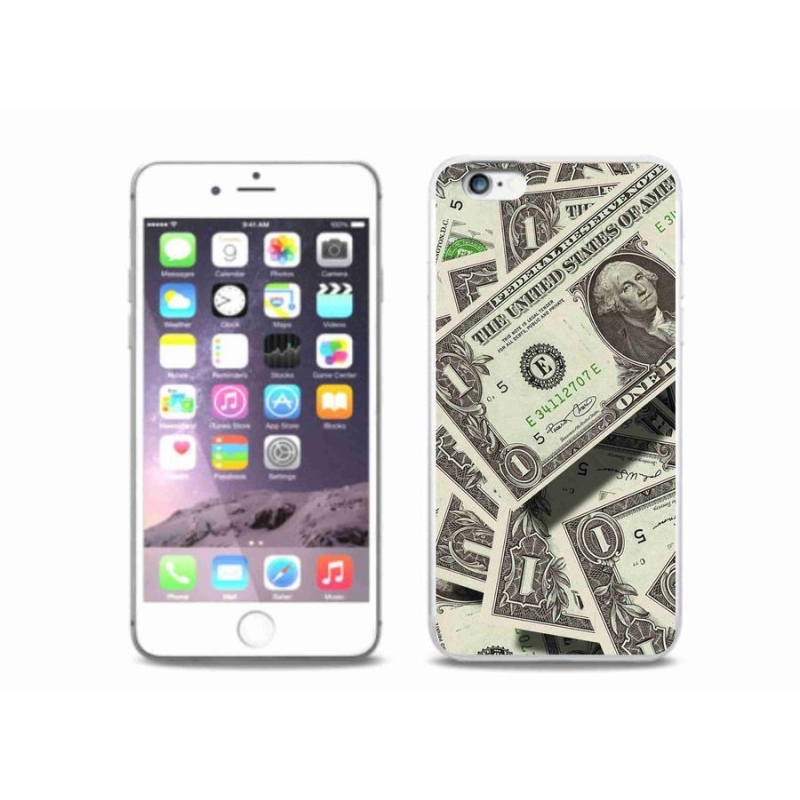 Gelový kryt mmCase na mobil iPhone 6/6S Plus - americký dolar