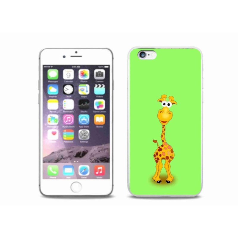 Gelový kryt mmCase na mobil iPhone 6/6S Plus - kreslená žirafa