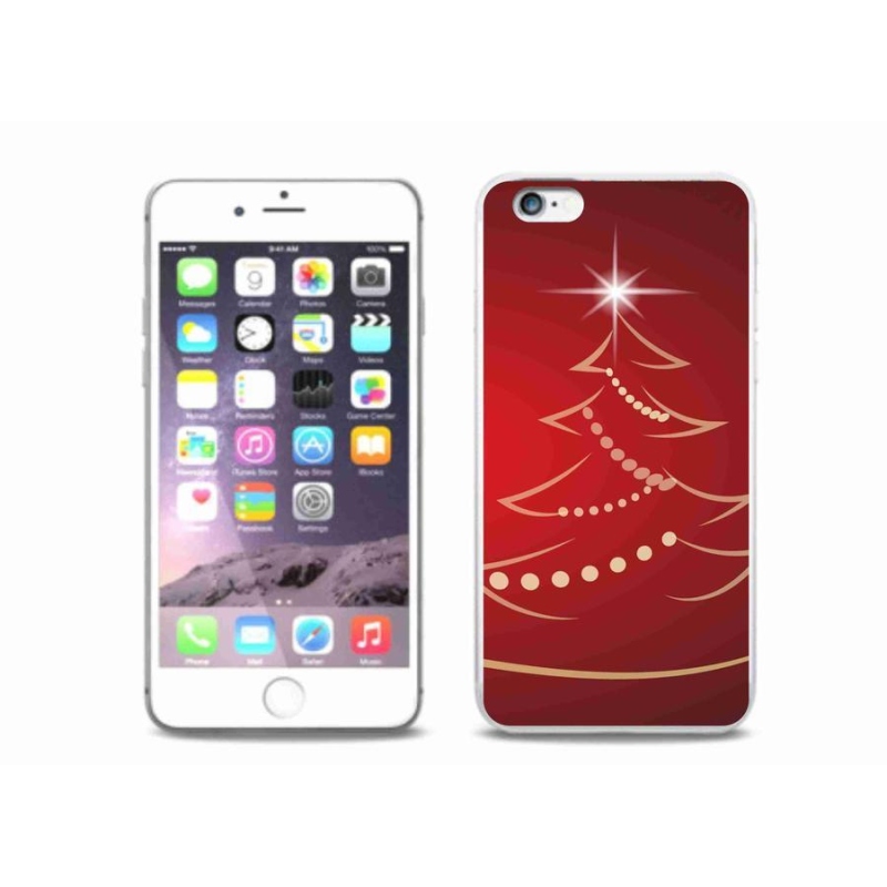 Gelový kryt mmCase na mobil iPhone 6/6S Plus - kreslený vánoční stromek