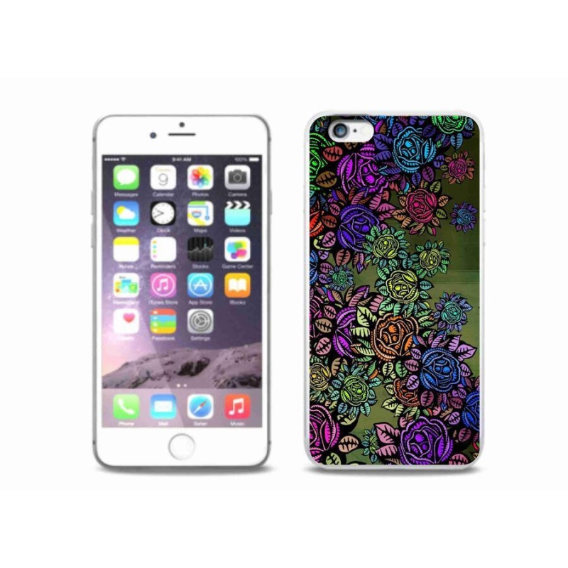 Gelový kryt mmCase na mobil iPhone 6/6S Plus - květiny 6