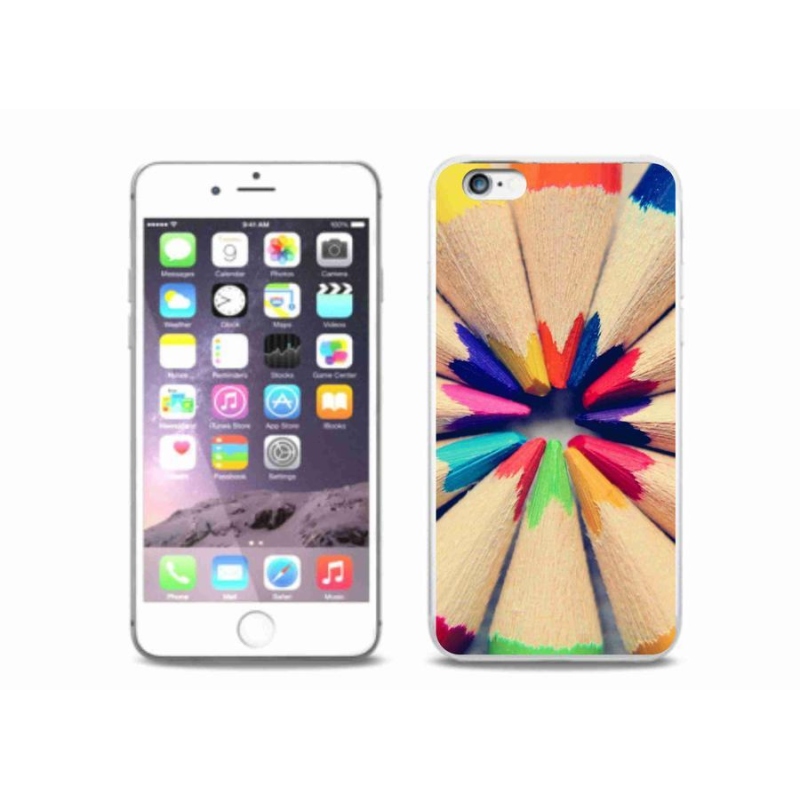 Gelový kryt mmCase na mobil iPhone 6/6S Plus - pastelky