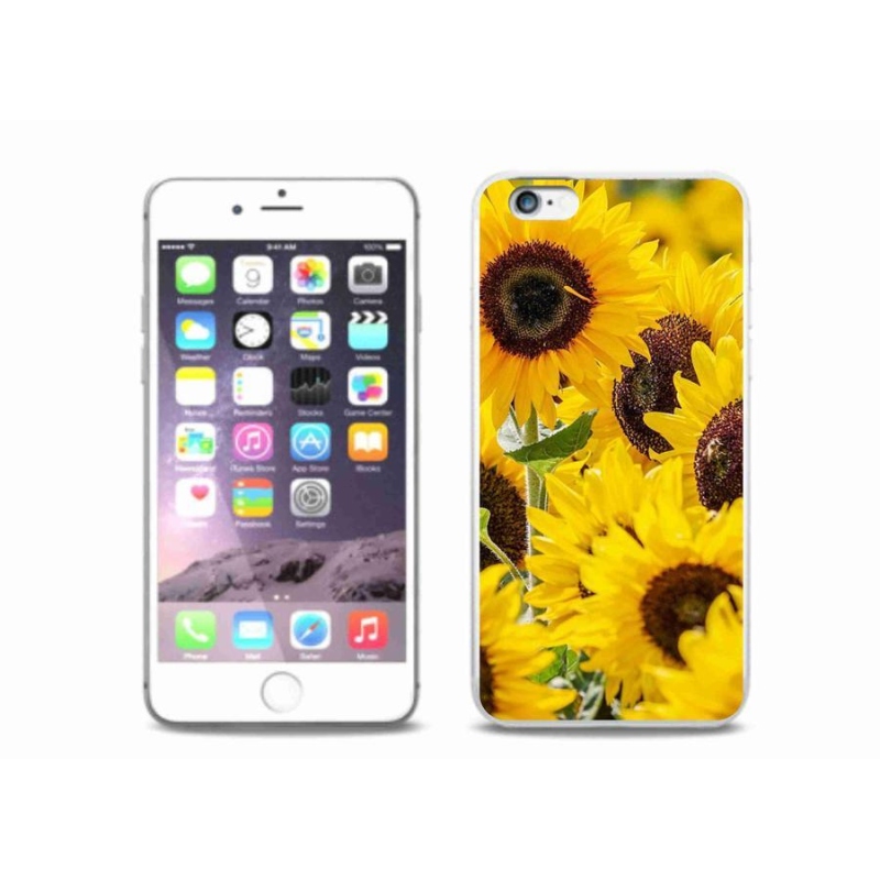 Gelový kryt mmCase na mobil iPhone 6/6S Plus - slunečnice