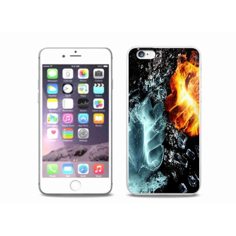 Gelový kryt mmCase na mobil iPhone 6/6S Plus - voda a oheň
