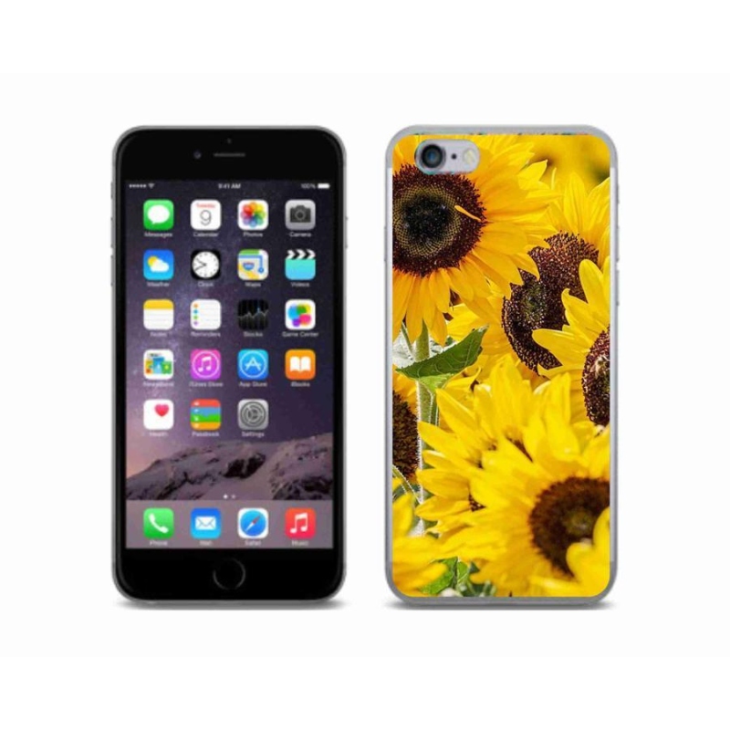 Gelový kryt mmCase na mobil iPhone 6/6S - slunečnice