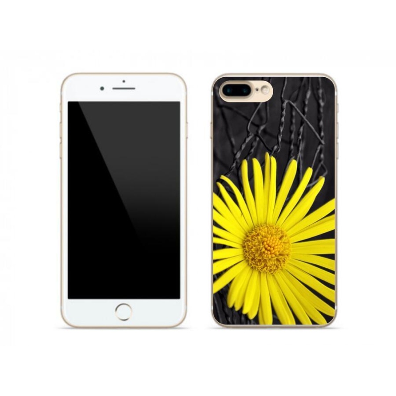 Gelový kryt mmCase na mobil iPhone 8 Plus - žlutá květina