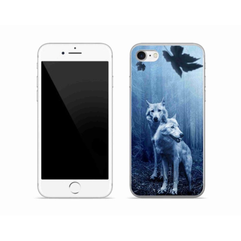 Gelový kryt mmCase na mobil iPhone SE (2020) - vlci v lese