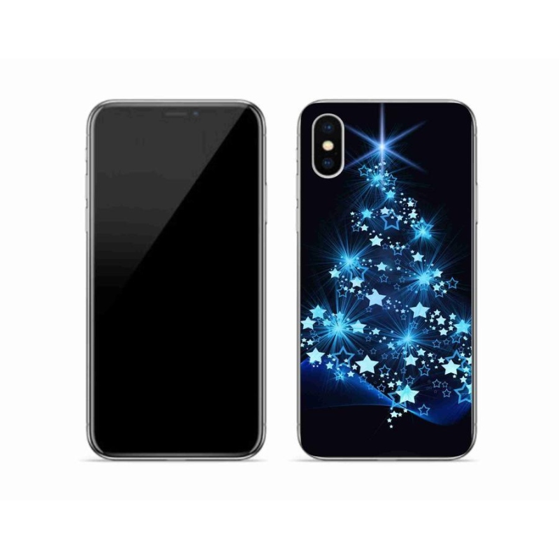 Gelový kryt mmCase na mobil iPhone X - vánoční stromek