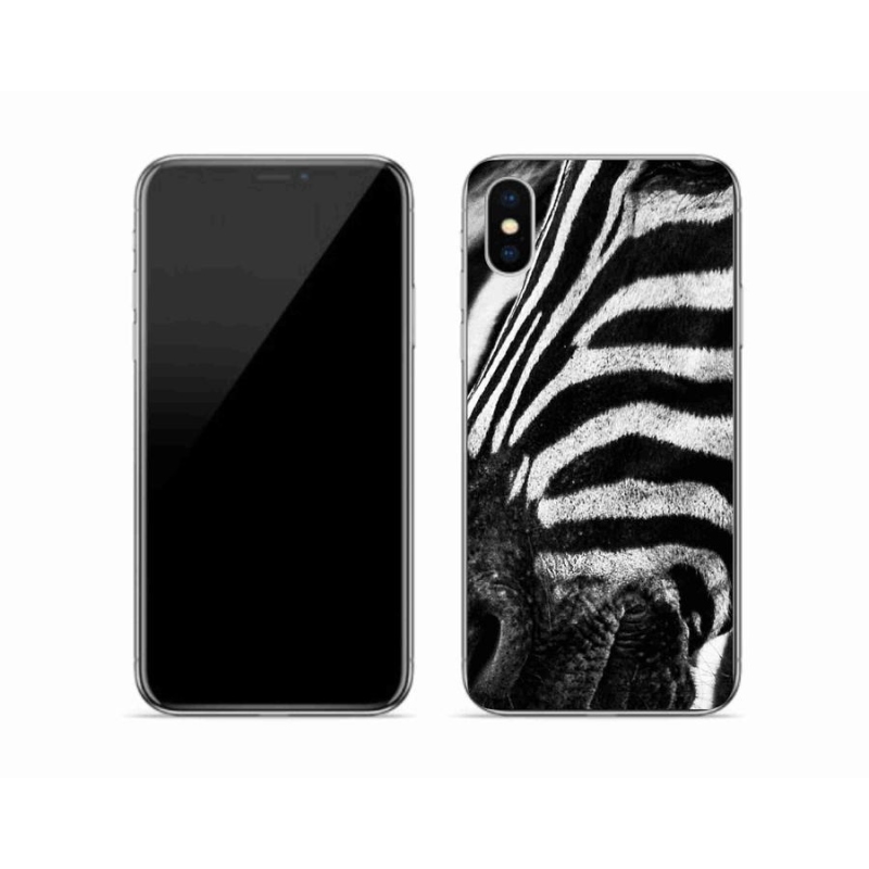 Gelový kryt mmCase na mobil iPhone X - zebra