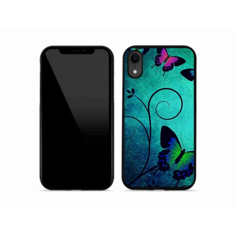 Gelový kryt mmCase na mobil iPhone XR - barevní motýli