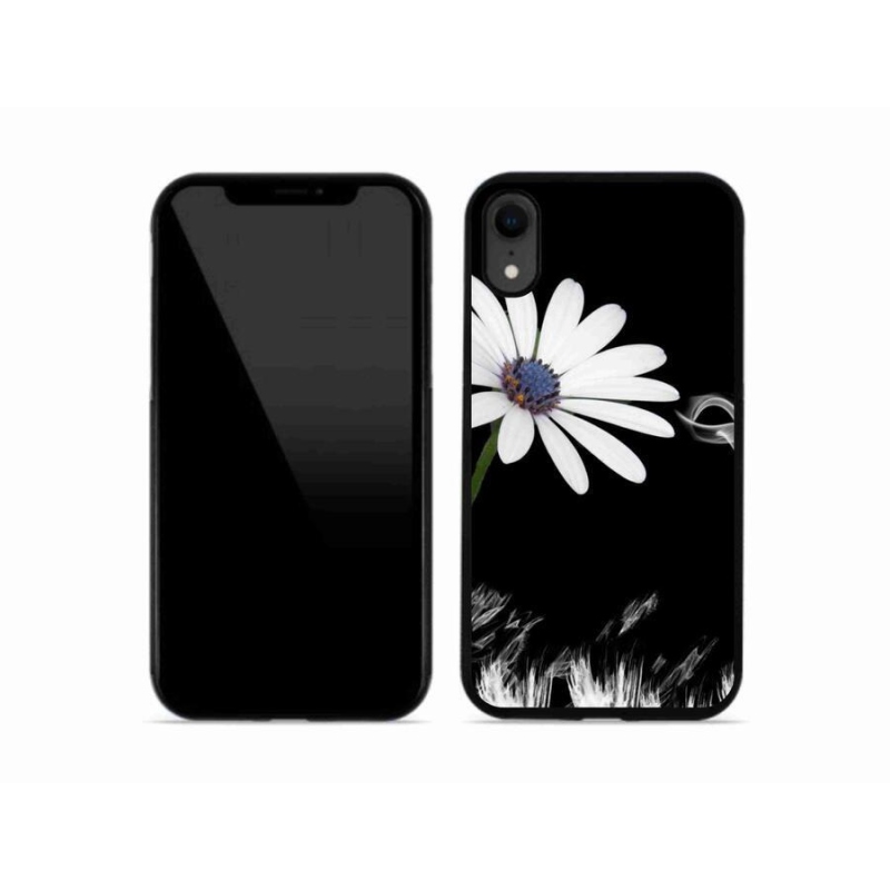 Gelový kryt mmCase na mobil iPhone XR - bílá květina
