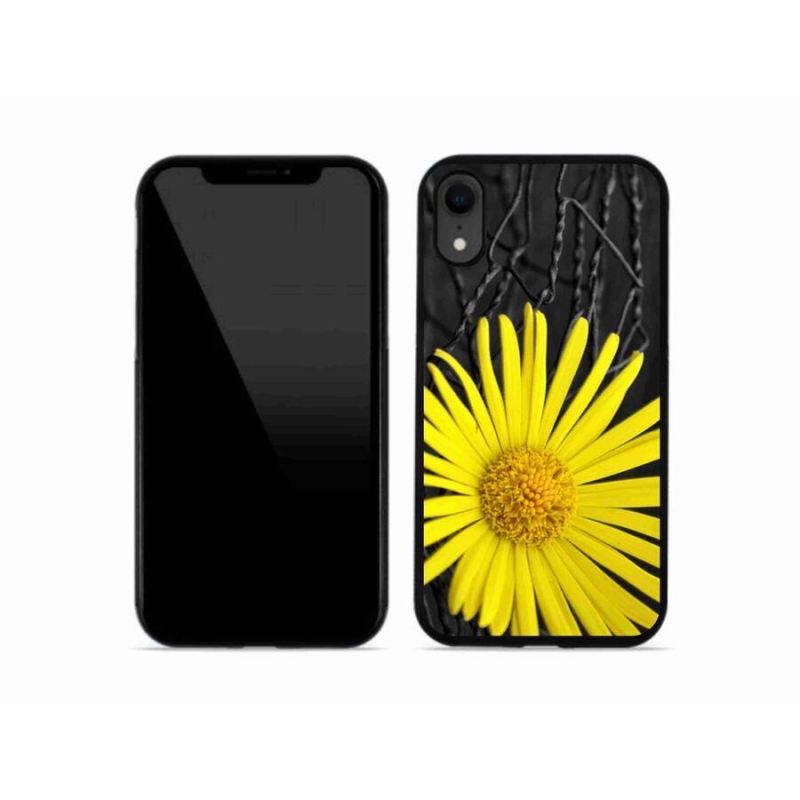Gelový kryt mmCase na mobil iPhone XR - žlutá květina