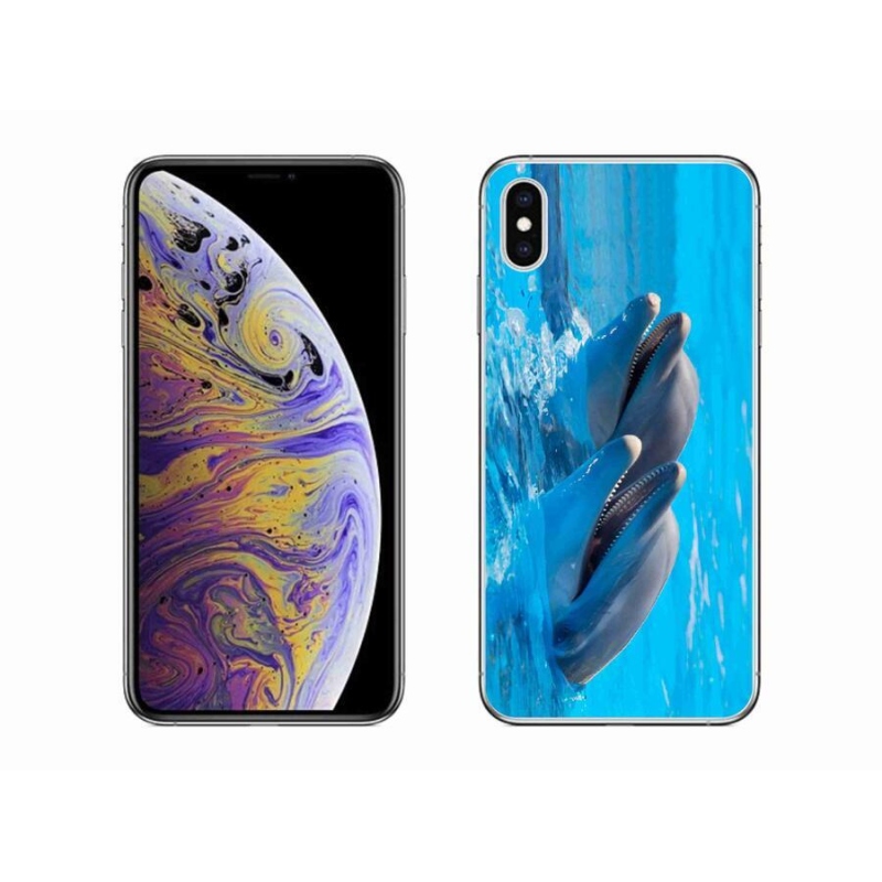 Gelový kryt mmCase na mobil iPhone XS Max - delfíni