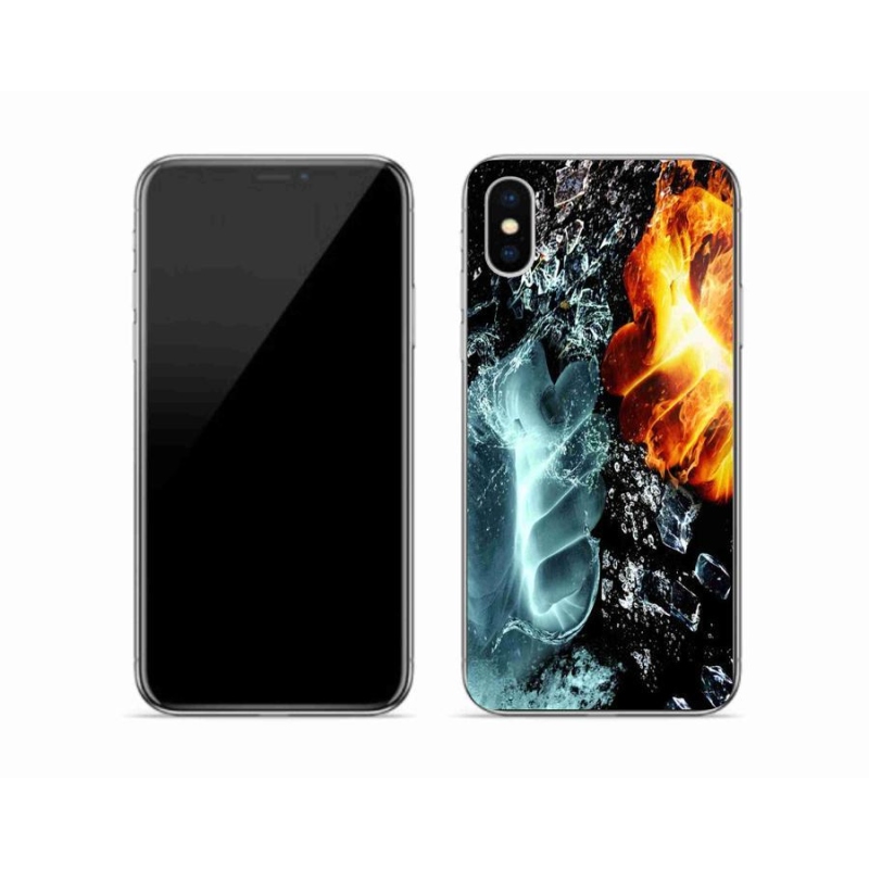 Gelový kryt mmCase na mobil iPhone XS - voda a oheň