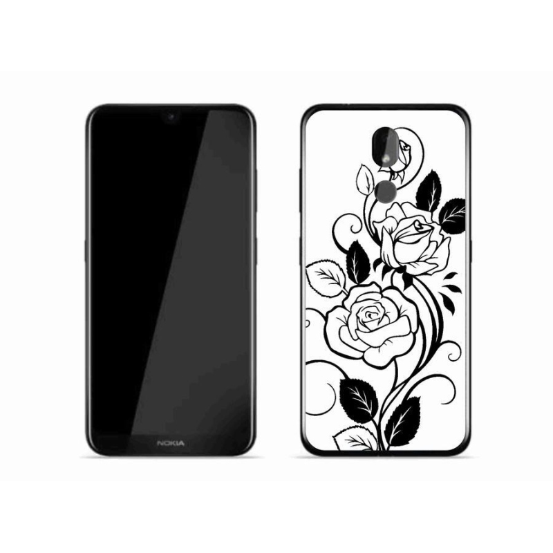 Gelový kryt mmCase na mobil Nokia 3.2 - černobílá růže