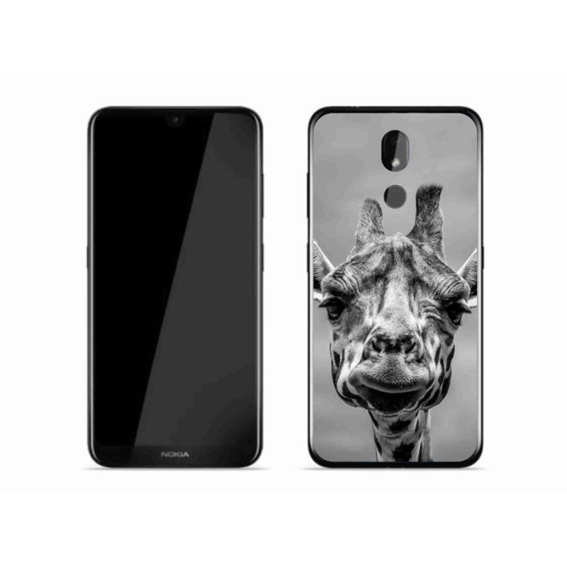 Gelový kryt mmCase na mobil Nokia 3.2 - černobílá žirafa