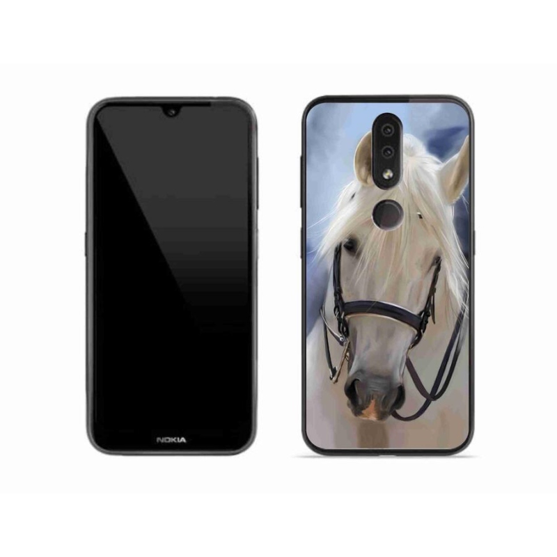 Gelový kryt mmCase na mobil Nokia 4.2 - bílý kůň