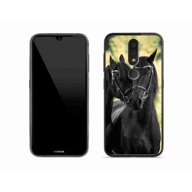 Gelový kryt mmCase na mobil Nokia 4.2 - dva černí koně