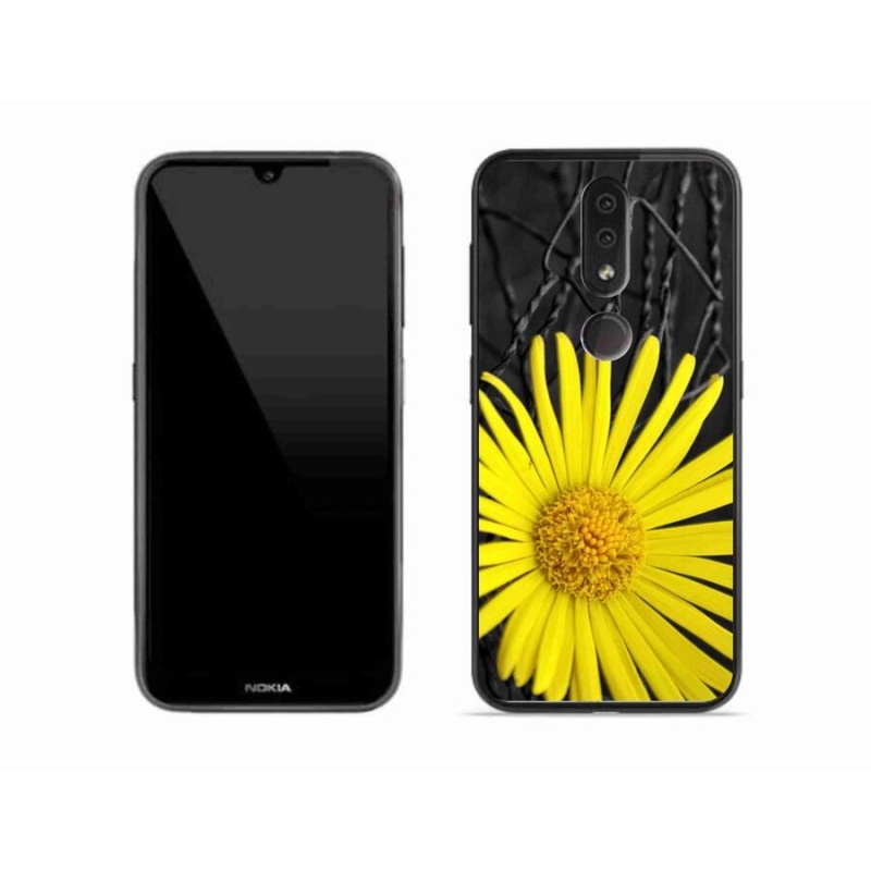 Gelový kryt mmCase na mobil Nokia 4.2 - žlutá květina