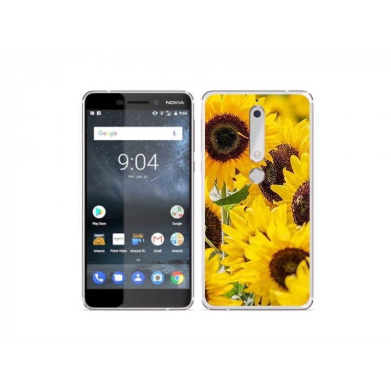 Gelový kryt mmCase na mobil Nokia 6.1 - slunečnice