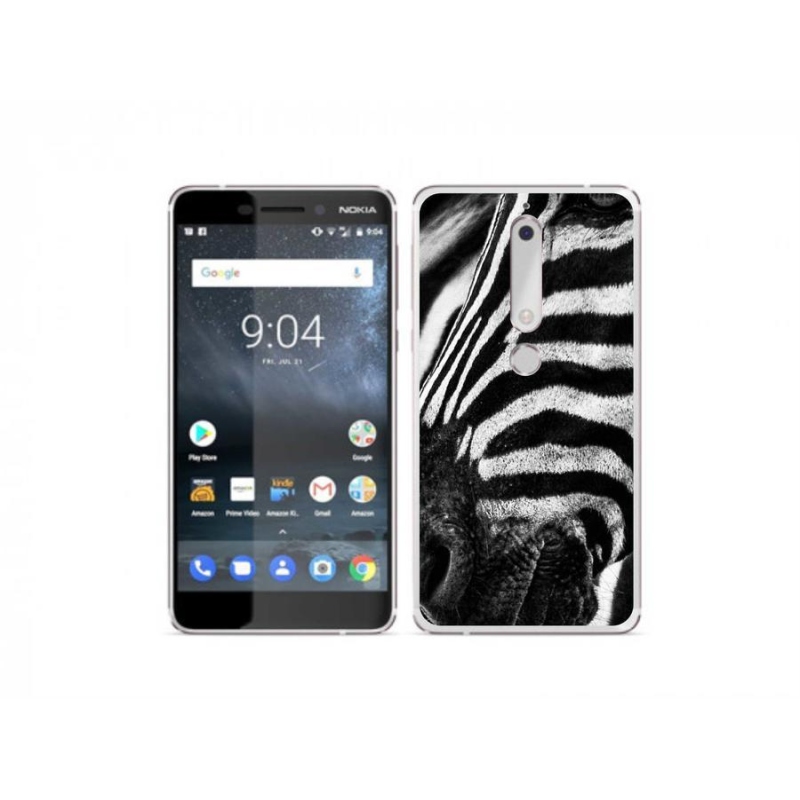 Gelový kryt mmCase na mobil Nokia 6.1 - zebra