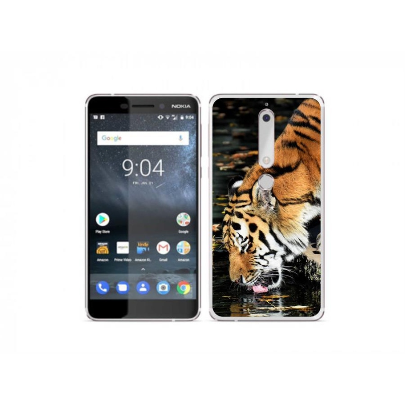 Gelový kryt mmCase na mobil Nokia 6.1 - žíznivý tygr