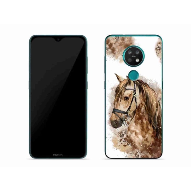 Gelový kryt mmCase na mobil Nokia 6.2 - hnědý kreslený kůň