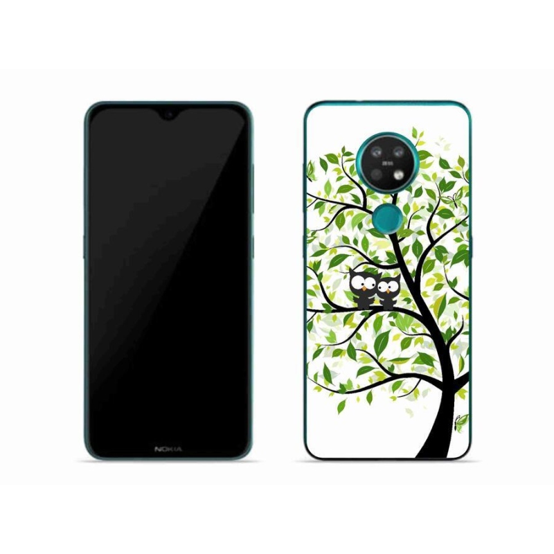 Gelový kryt mmCase na mobil Nokia 6.2 - sovičky na stromě