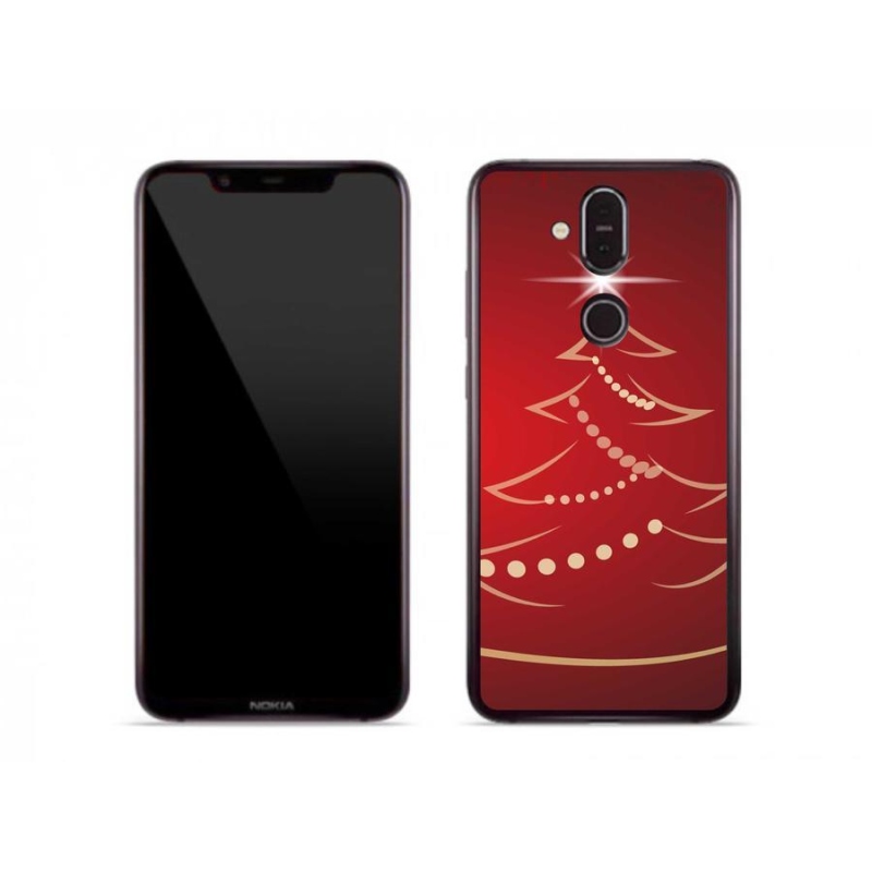 Gelový kryt mmCase na mobil Nokia 8.1 - kreslený vánoční stromek
