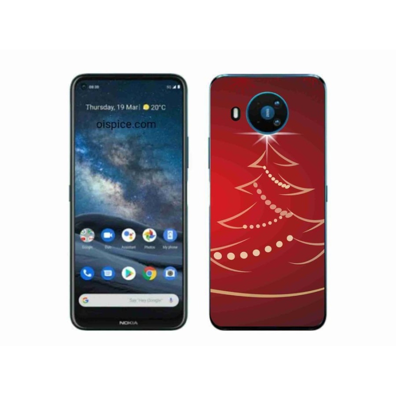 Gelový kryt mmCase na mobil Nokia 8.3 5G - kreslený vánoční stromek
