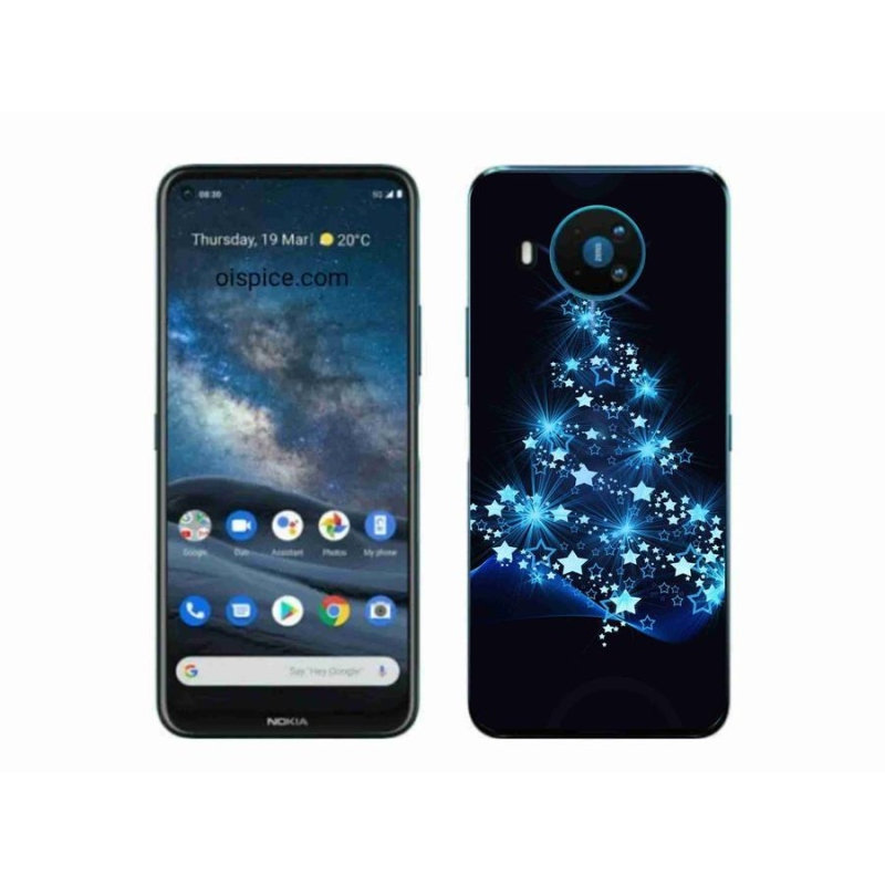 Gelový kryt mmCase na mobil Nokia 8.3 5G - vánoční stromek