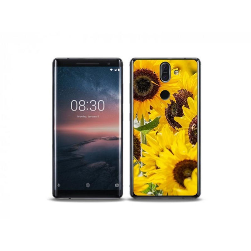 Gelový kryt mmCase na mobil Nokia 8 Sirocco - slunečnice