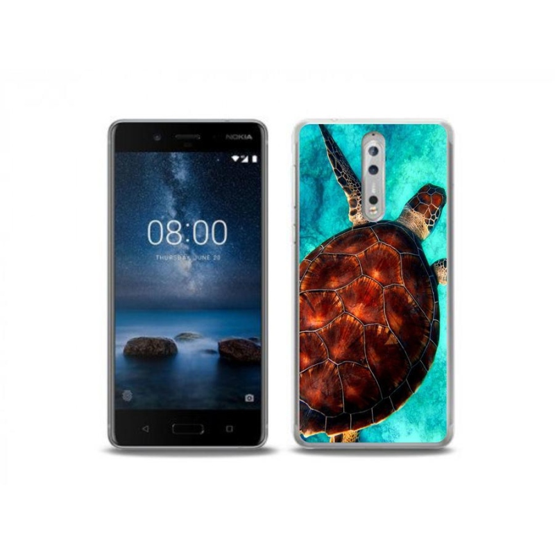 Gelový kryt mmCase na mobil Nokia 8 - želva